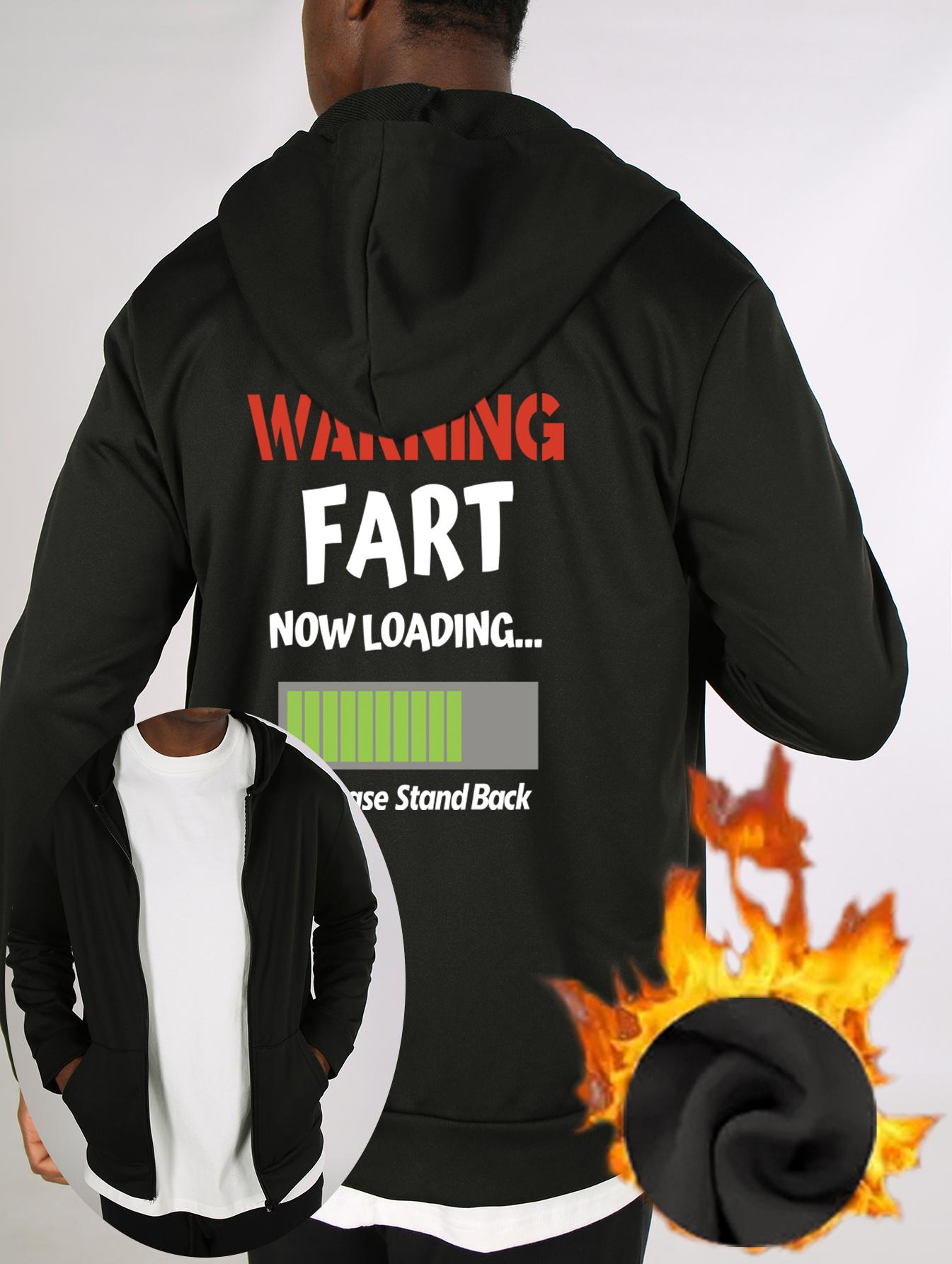 

Humorous Graphic Fleece-Lined Hooded Zip-Up Jacket, Windproof Durable Warm, Casual Versatile Coat XXL