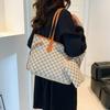 Tote bag high sense large capacity retro print versatile commuter bag fashion high sense women shoulder bag