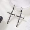 Korean Fashion Shiny Zircon Crystal Cross Women Drop Earrings For Gothic Punk Female Piercing Drop Earrings Party Zircon Gift