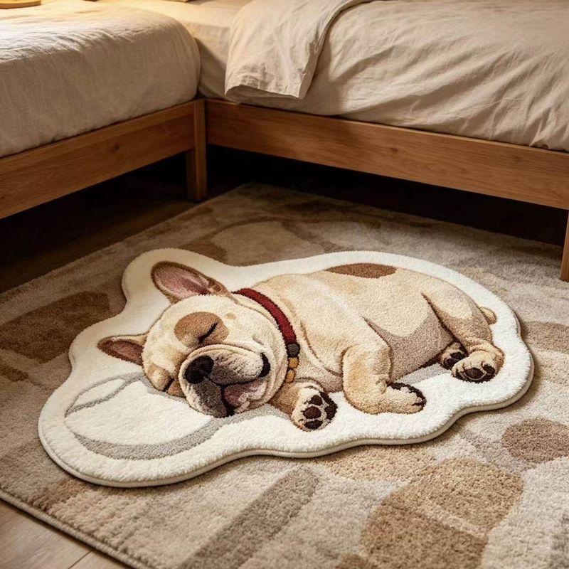 French Bulldog Shaped Rug Dog Carpet For Living Room Bedroom Bathroom Non Slip Floor Mat Kids Room Pet Lover Decor Gift