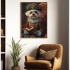Interesting Gorgeous Dog Holding Book Reading Poster Aclassical Pet Artwork Prints Canvas Painting Wall Pictures Classroom Decor
