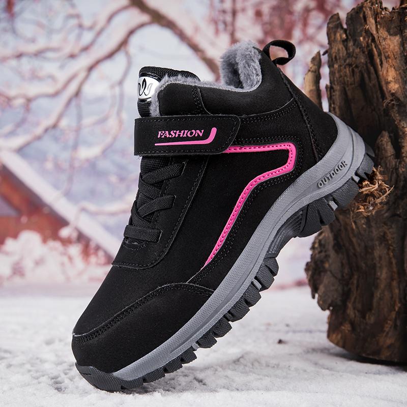 New Boots Men 2024 Winter Work Cotton Shoe Platform Comfortable Sneakers Outdoor Wear Resistant Warm Casual Plush Snow Boots