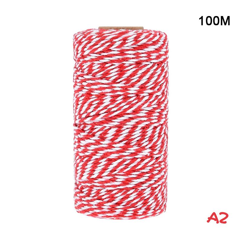 100M/Roll Bakers Twine String Cotton Cords Rope For Home Decor Handmade Christmas Gift Packing Craft Diy Wrapping Gift
