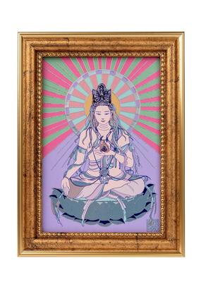 Kokuzo Bodhisattva v Roku Byvola a Tiger Mami Natsue Veľa šťastia Guardian Hlavný obrazový rám na Mount Born v roku Byvol