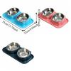 Detachable Stainless Steel Pet Bowl Anti-Overturning Pet Water Dispenser Double Pet Bowl  Travel