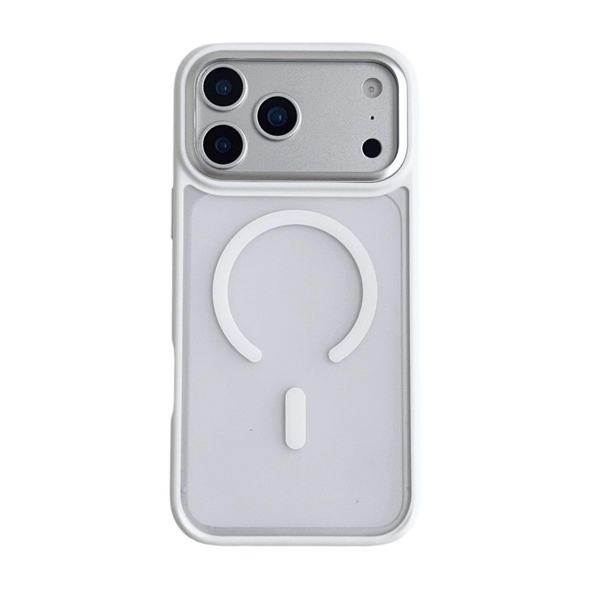 

Matte Magnetic Skin for iPhone 17 Pro Max: Skin-Friendly, Semi-Transparent, Metal, Drop-Proof Case 16 Pro Max белый