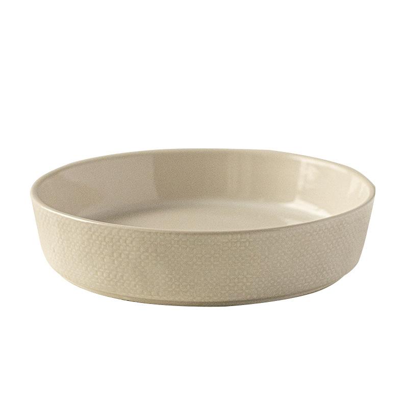 High Value Deep Plate Round Cheap Bowl Retro Ceramic Vegetable Bowl Household Plate Tableware Dish Last Order