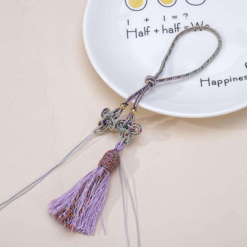 Chinese Knot Handle Rope Tibetan Tassel Pendant Accessories Diy Mobile Phone Lanyard Car Pendant Gold Bead Tassel Pendant