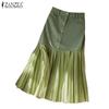 ZANZEA Women Summer Casual Patchwork Slim Bodycon Skirt