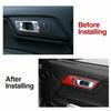 Interior Door Handle Bowl Trim Cover For Ford Mustang 2015- Accessories Red
