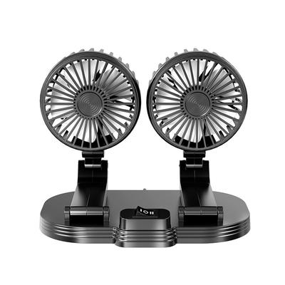 Ventilátor USB s dvojitou hlavou Prenosný chladiaci ventilátor do vozidla s 2 rýchlosťami Ventilátor do auta pre cestujúceho na prednom/zadnom sedadle