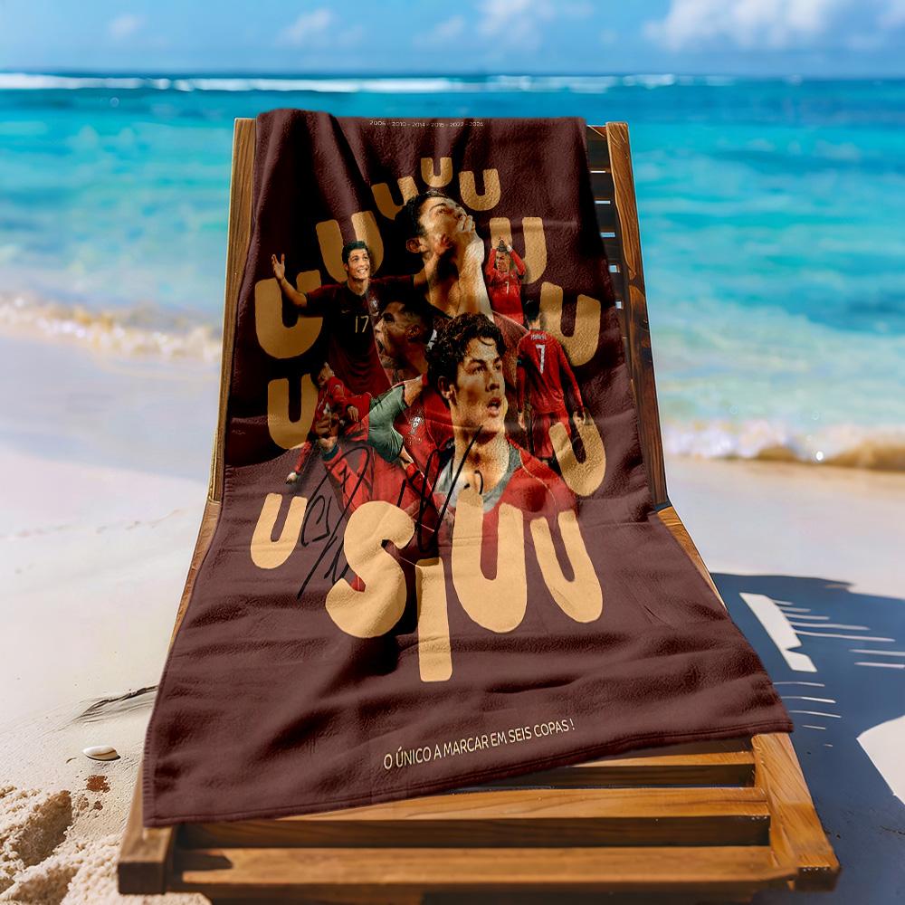 Cristiano Ronaldo Beach Towel Super Soft Microfiber Quickdry Fabric Comfortable Lightweight