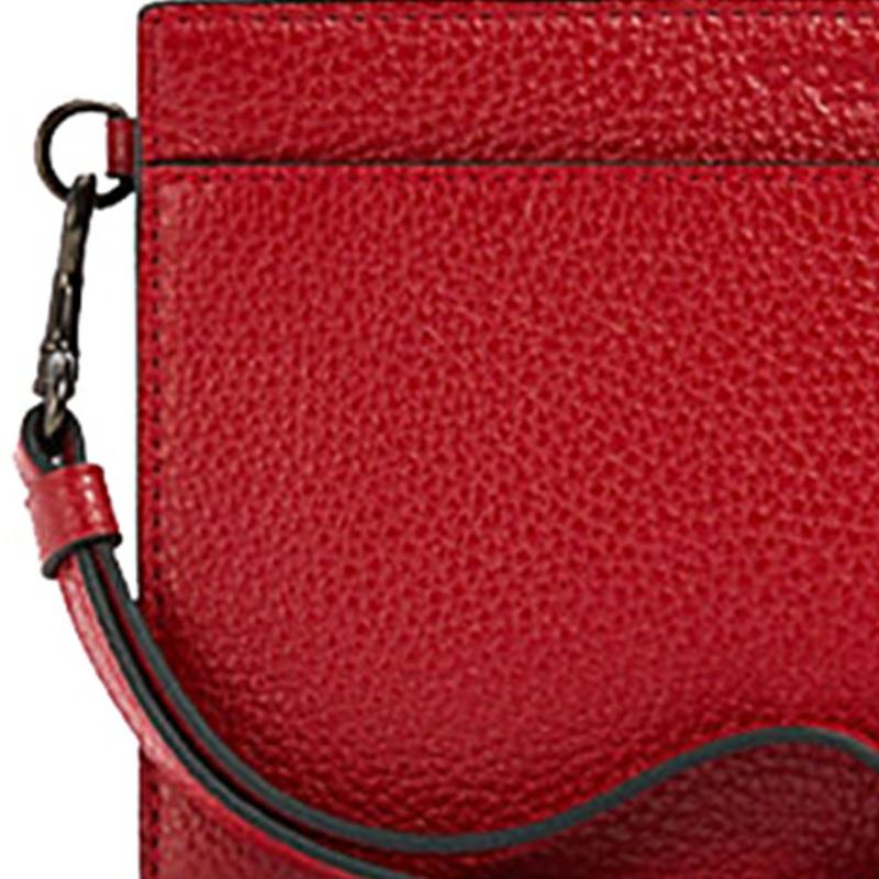 Coach Phone Pouch 30 Leather Handheld Mobile Bag Men bags Red C1601-QBF8Q