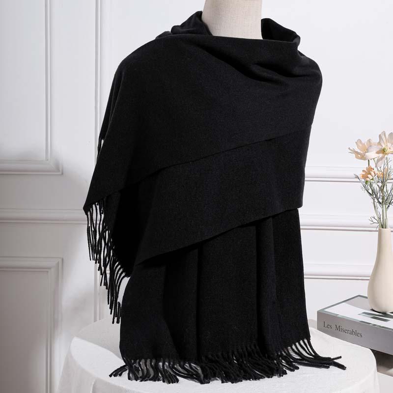 Reversible Cashmere Wool Scarf: Unisex Autumn/Winter, Luxurious Korean Style Shawl.