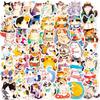 10/30/50PCS Kawaii Fat Cat Sticky PVC Sticker Aesthetic Stationery DIY Colored Decoration Scrapbooking School Supplies for Kids