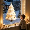 Wolken-Weihnachtsbaum Wandaufkleber 3D Fenstersticker, Dekorative Statische Glasaufkleber, Wasserdichte PVC-Sticker für Feiertags-Heimdekoration Und Geschäft