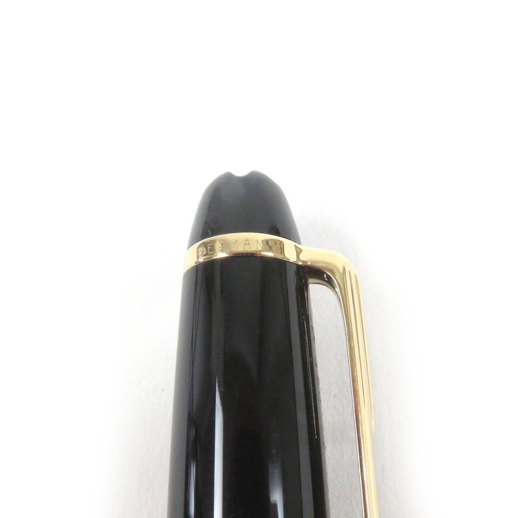 Great MONTBLANC Fountain Pen Meisterstck Classic Cap Type Black Gold 14K Mens Used