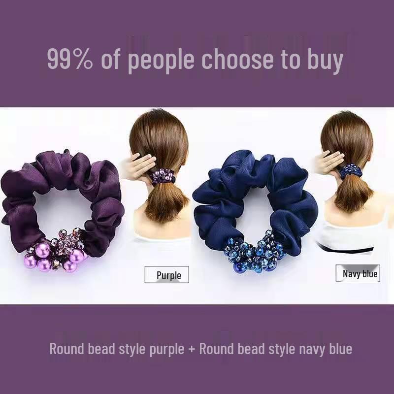 Korean Style Hair Tie for Women - Elegant Ponytail & Bun Accessory with Floral Ornament
