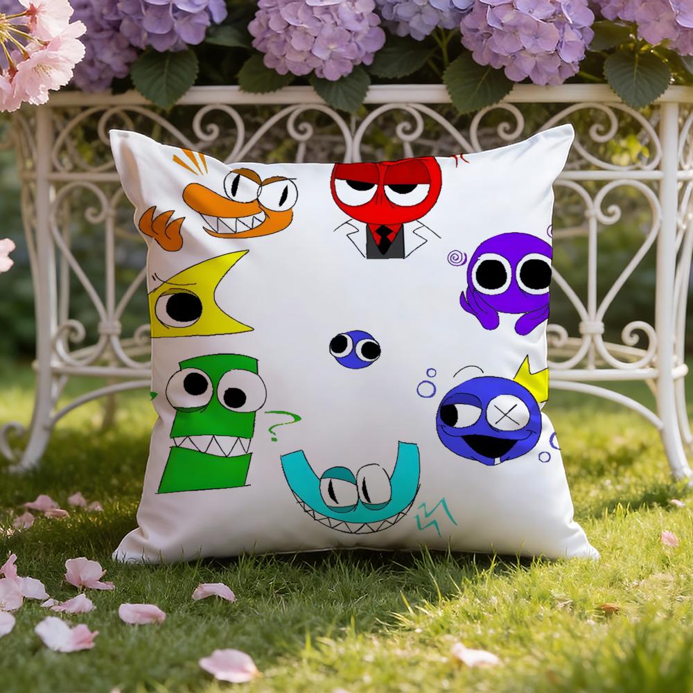 Anime R-Rainbow F-Friends cartoon Cushion Cover Home & Car Dual-Scene Pillow Cover: Reversible for Premium Comfort