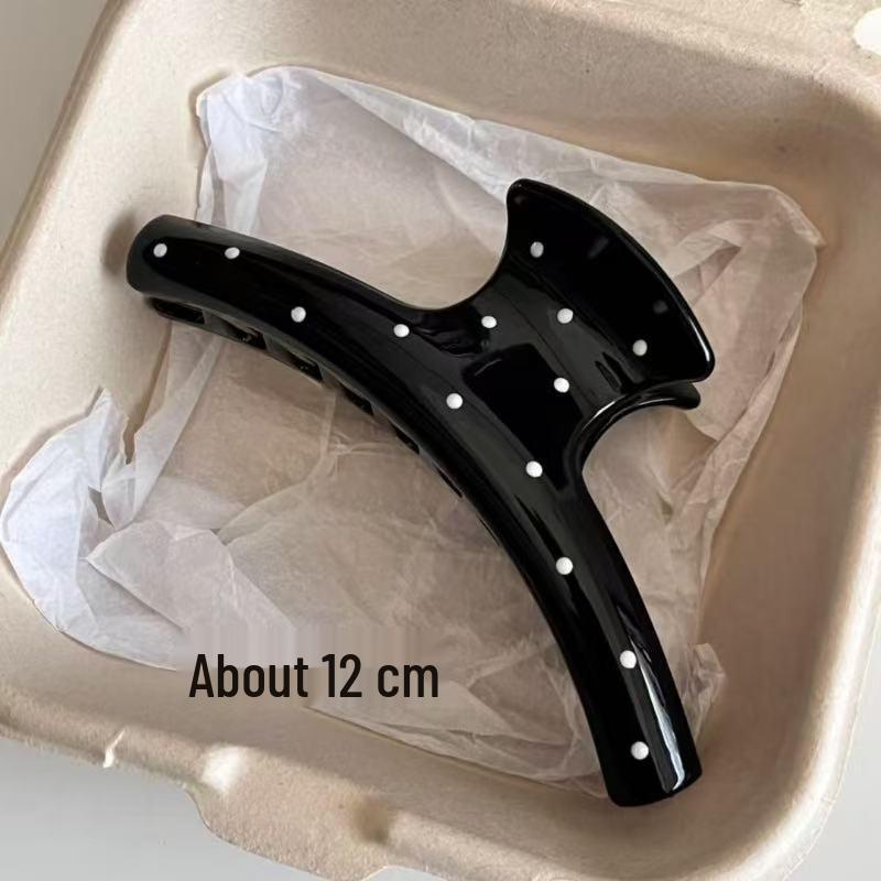 Koreanischer Eleganter Kürbisbogen Polka Dot Haarspange - Groß, Cremige Texturierte Hochsteckfrisur-Accessoire