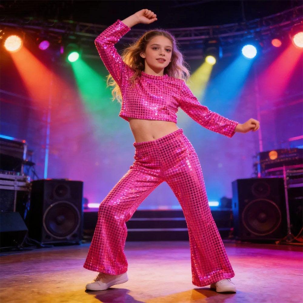 Elastic Waistband Kids Dance Pants Jazz Dance Disco Party Pants  Kids Boys Girls