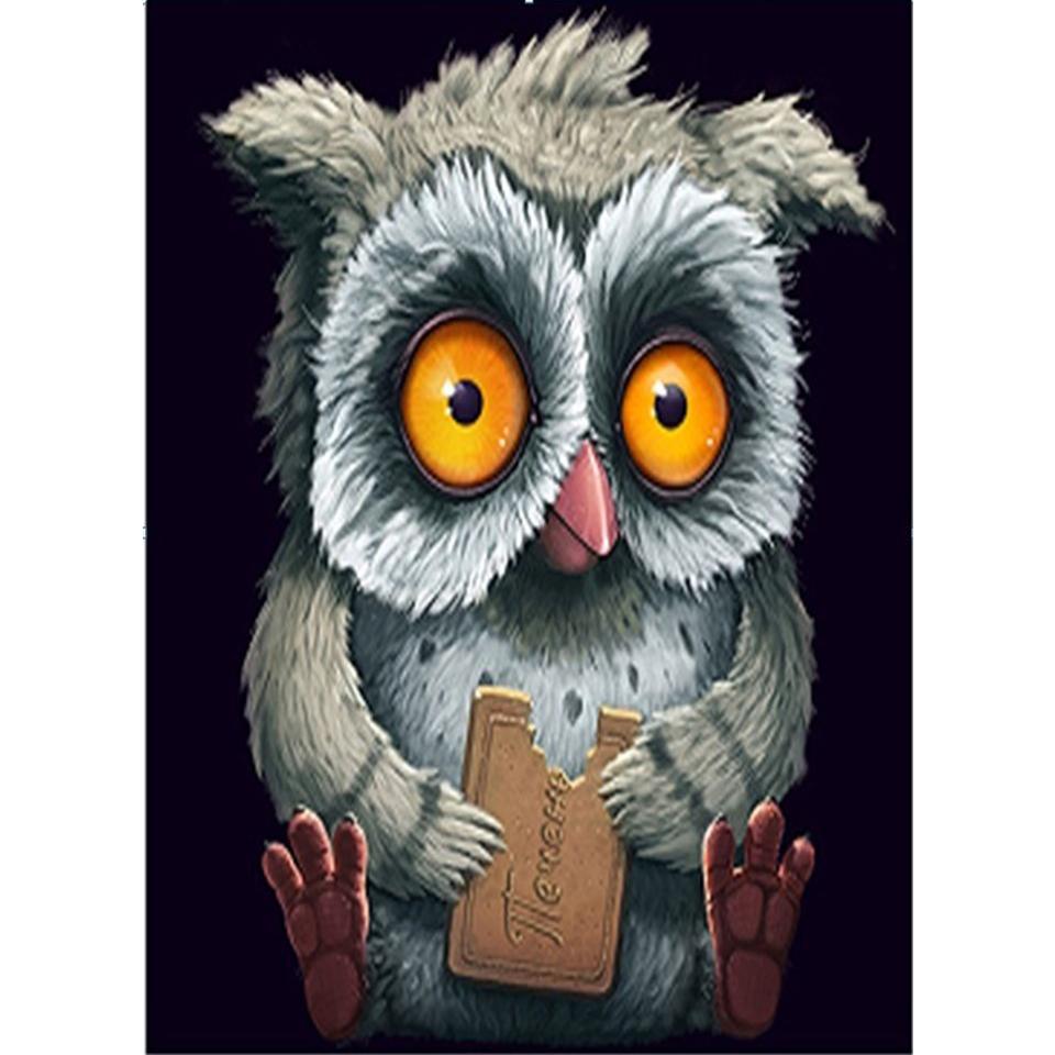 5D DIY Diamantmålning Djuruggla Strasskonstbild Full Diamantbroderi Mosaik Korsstygnssats Heminredning Present