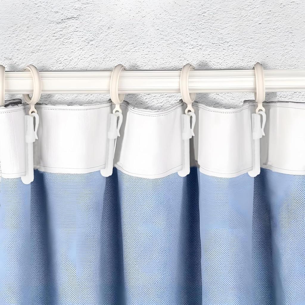 80 Pcs Plastic Curtain Hooks, Adjustable Pinch Pleat Hooks for Window Curta, Door-Curtain, Shower-Curtain (70mm/2.75inch)