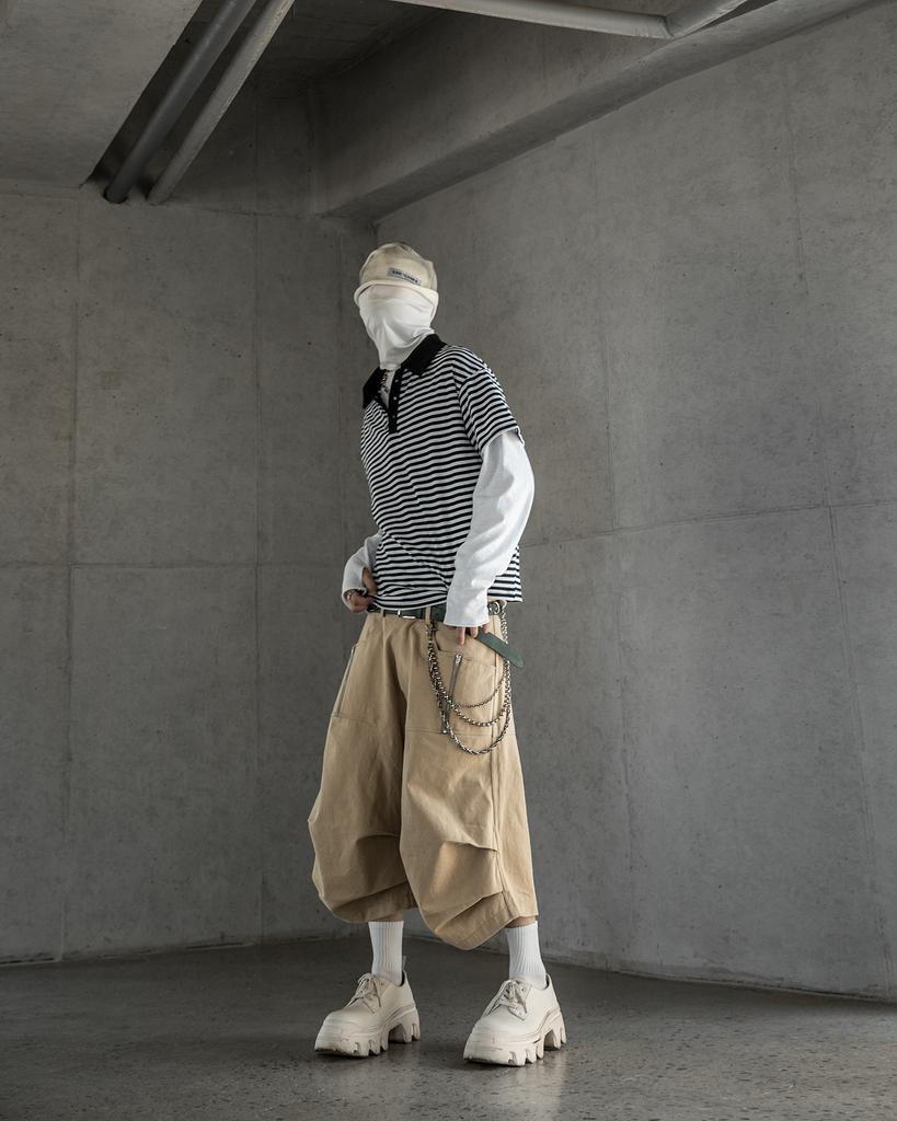 Loeolingladeu 26 Parachute Bermuda Pants Beige