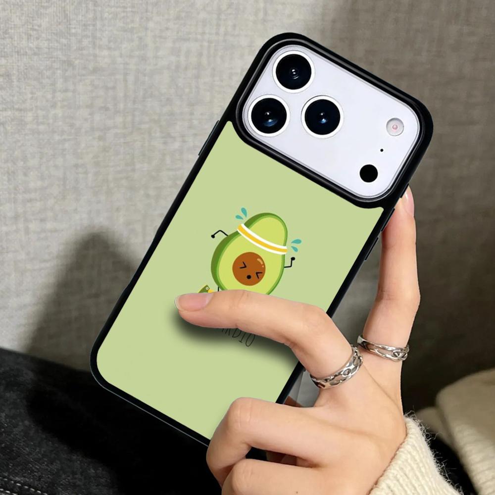 Capa Case for iPhone 17 Air 16 Pro Max 15 Plus 11 13 Mini 14 12 Back Phone Cover Cute Avocado Fruits