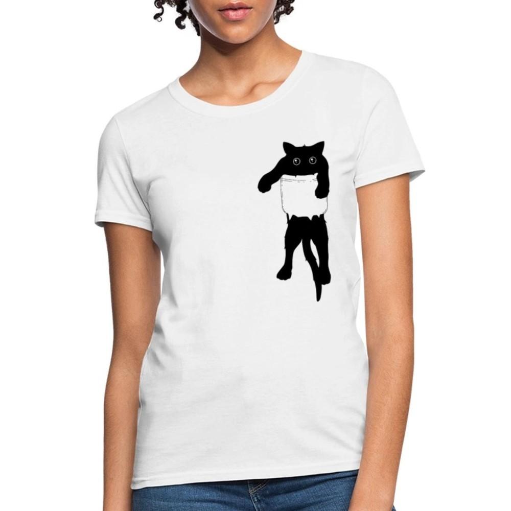 

Cat In Pocket Women s T-Shirt 2XL
