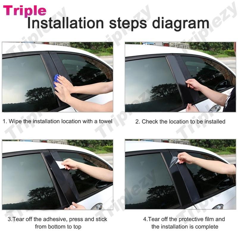 10 Stück Glänzende Chrom Auto Fenster Tür Säule Aufkleber Mitte B C Säule Pfosten Abdeckung Zierleiste Aufkleber Für Subaru XV Crosstrek GT 2018-