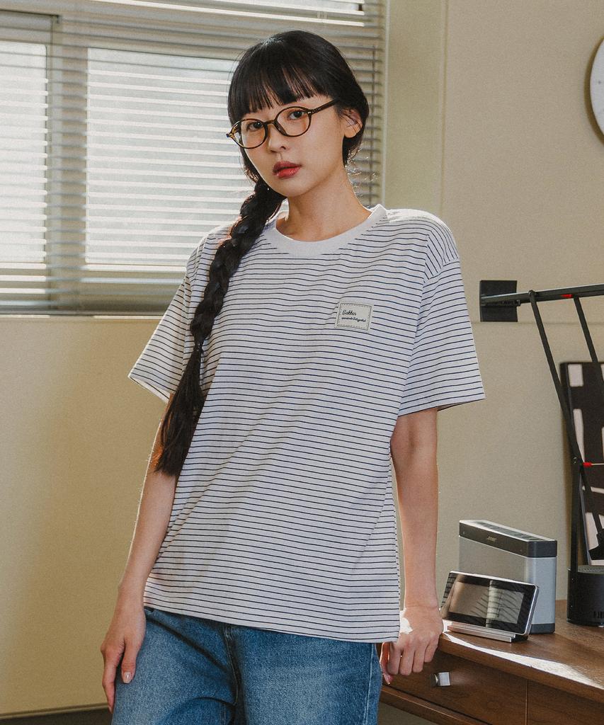 BAKKEN [Women] Striped Short Sleeve T-Shirt Bk3958 (2 Colors)