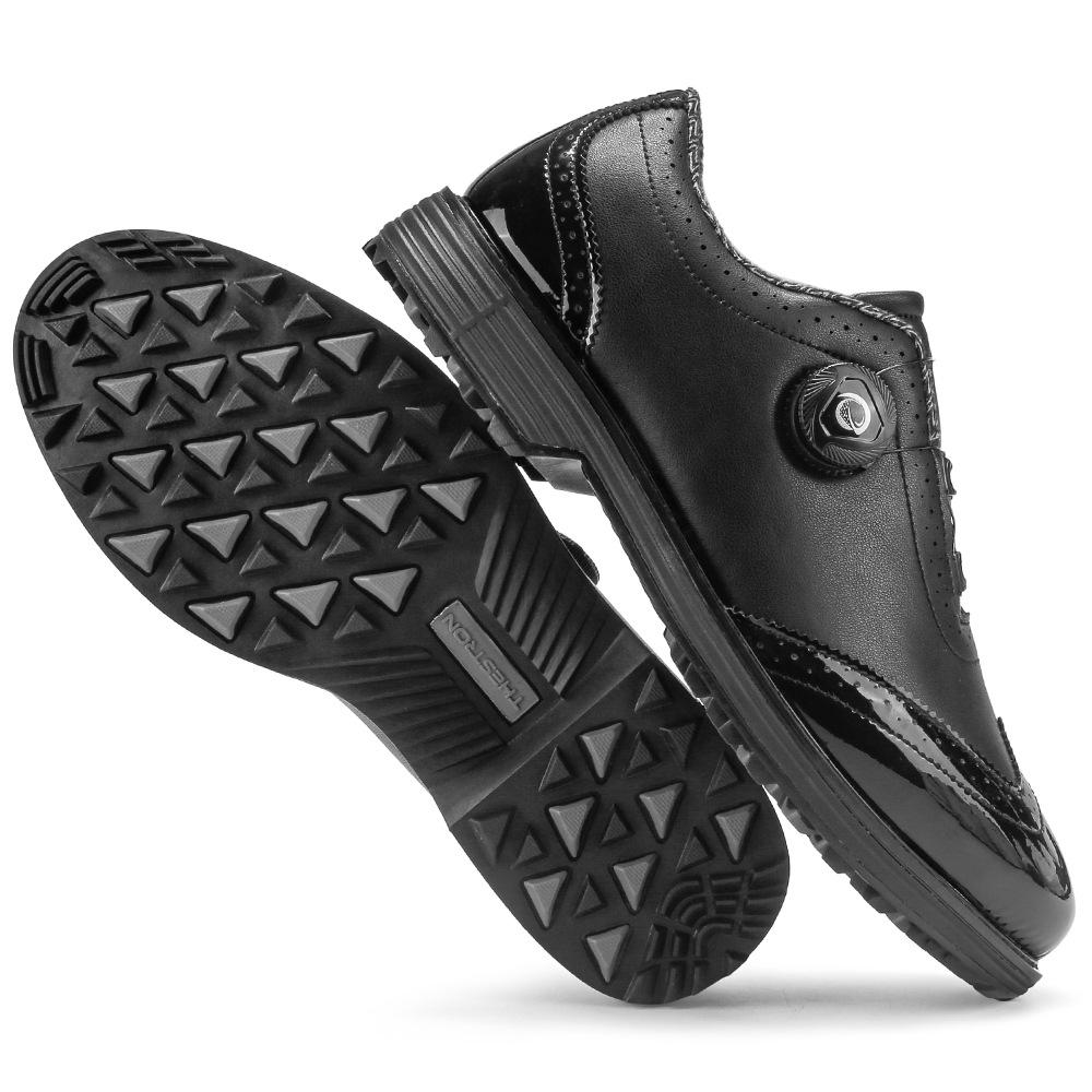 Men's Rotary Buckle Golf Shoes Leather Shoes Style Dress Outdoor Retro Outdoor Grass Training Shoes