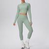 Damen Wolkenartiges Yoga-Anzug-Set: Crop Top & High-Waist Leggings - Schnelltrocknend, Outdoor Laufen & Fitnessbekleidung Zweiteilig