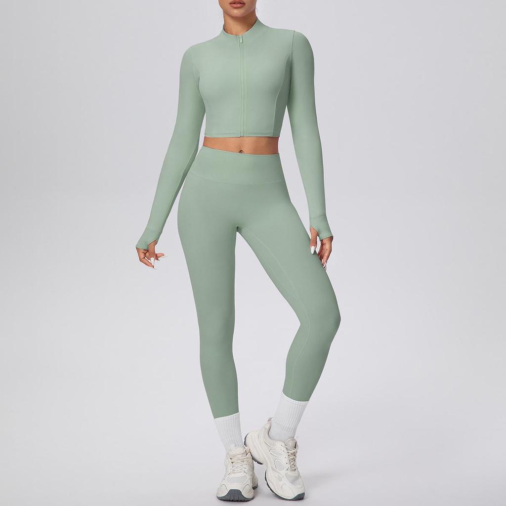Damen Wolkenartiges Yoga-Anzug-Set: Crop Top & High-Waist Leggings - Schnelltrocknend, Outdoor Laufen & Fitnessbekleidung Zweiteilig