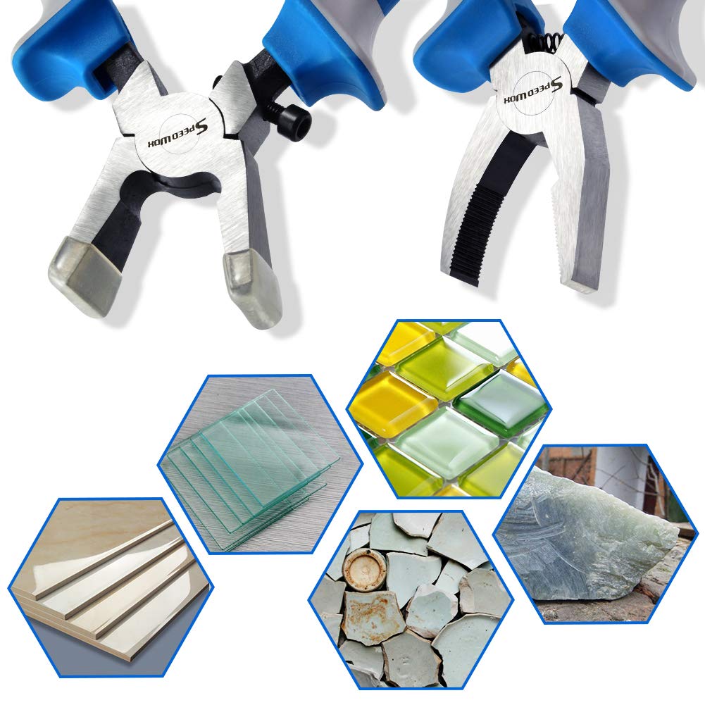 SPEEDWOX Running Pliers for Glass Stained Glass Set of 2 Edge Nippers Glass Nibbling Pliers Glass Running Pliers Glass Nippers Glass Punch Glass