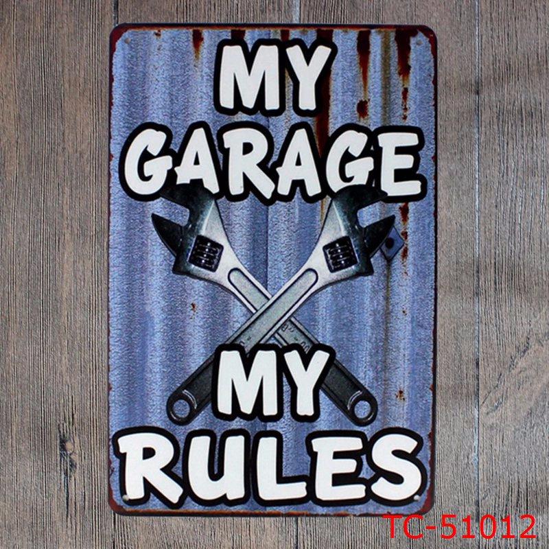 Retro Motorcycle Tin Painting for Home Decor - Frameless Wall Art for Bar or Hotel