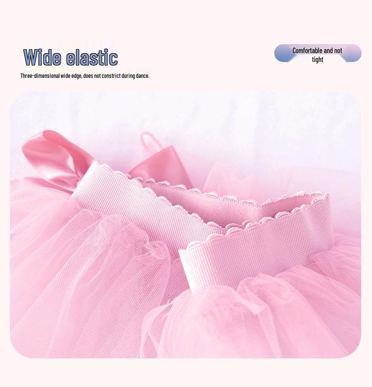 Dziecięcy Tuba Baletowa Księżniczki - Elastyczna Siateczkowa Puszysta Spódniczka na Występy i Trening