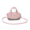 Mini- Bowlingtasche mit Pünktchenmuster und Vichy-Rüschenbesatz Niedliche Blumenverzierung Vielseitiger oberer Griff und Umhängetasche Süße Tasche für Pendler