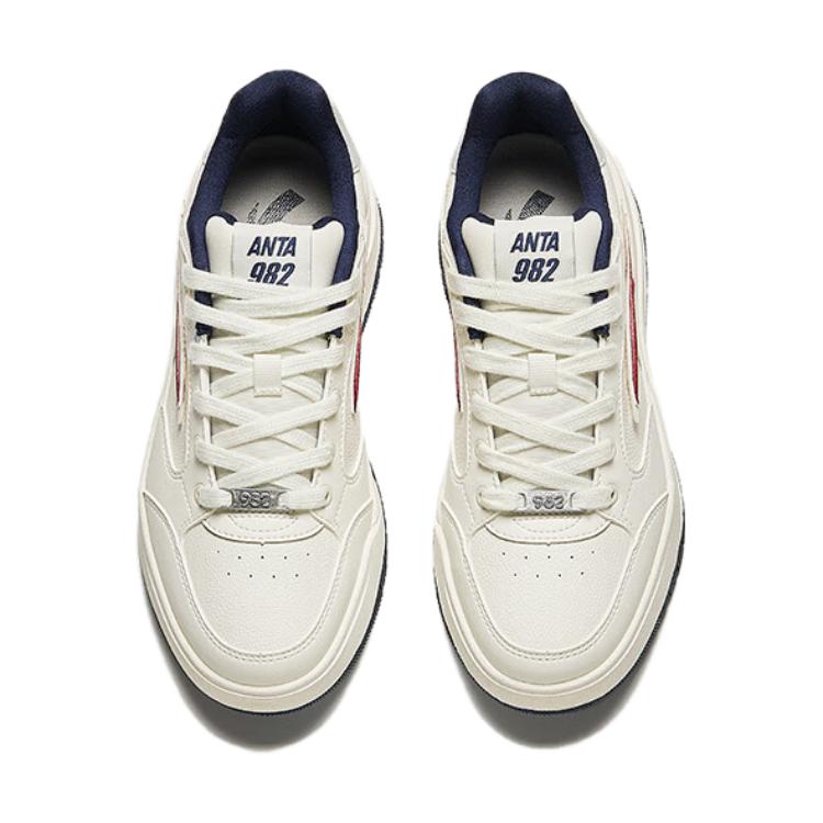 Anta Comfortable Versatile Non-Slip Wear-Resistant Low-Top Kids Skate Shoes Kids Sneakers White Red 312438001-3