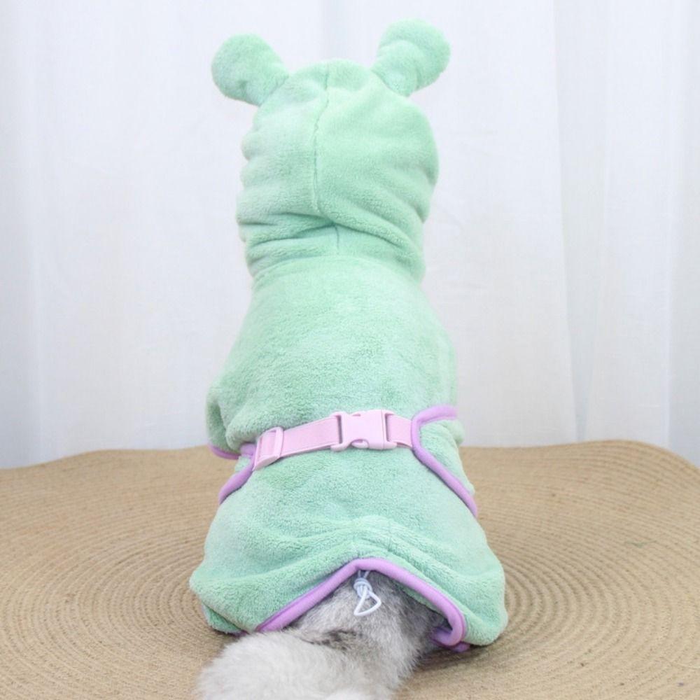 Absorbent Dog Fast Drying Hooded Adjustable Pet Bathrobe Towel Cats Drying Coat Taking Shower