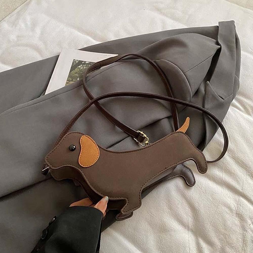 Three-dimensional Dachshund Crossbody Bag Large Capacity Retro Phone Bag  Friends