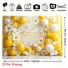 Personalized Text Daisy and Balloon Birthday Backdrop Yellow Floral Party Background Banner