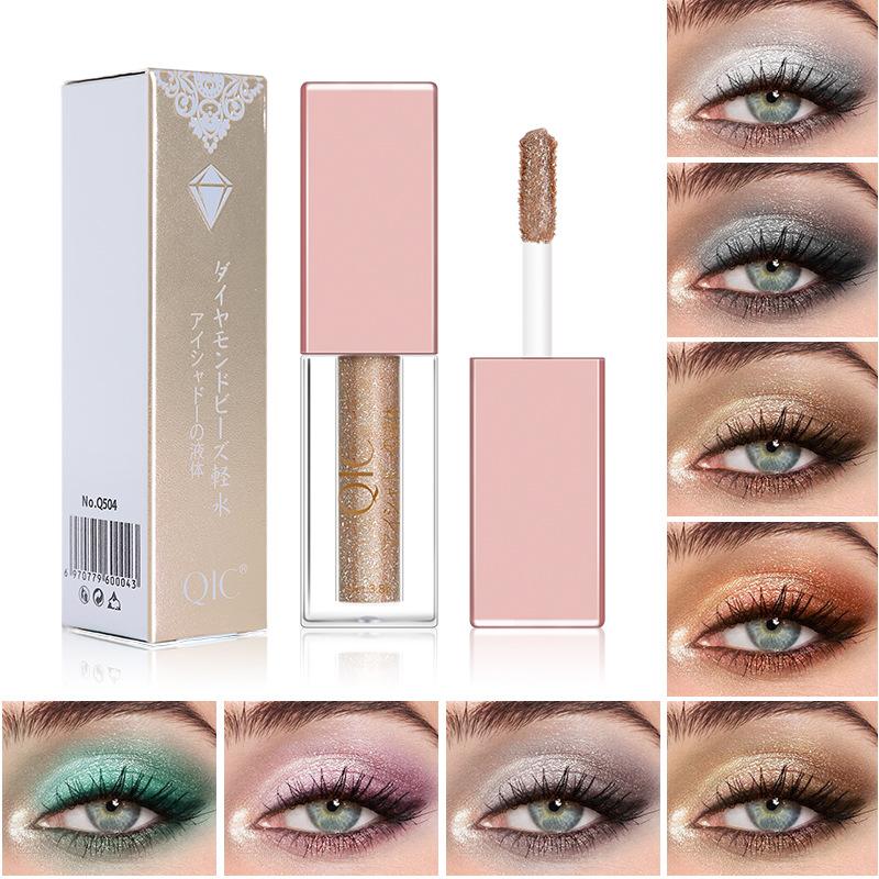Makeup Diamond Pearlescent Liquid Eyeshadow, Shining Colorful Eyeshadow Liquid Matte Highlight Eight Color Eyeshadow