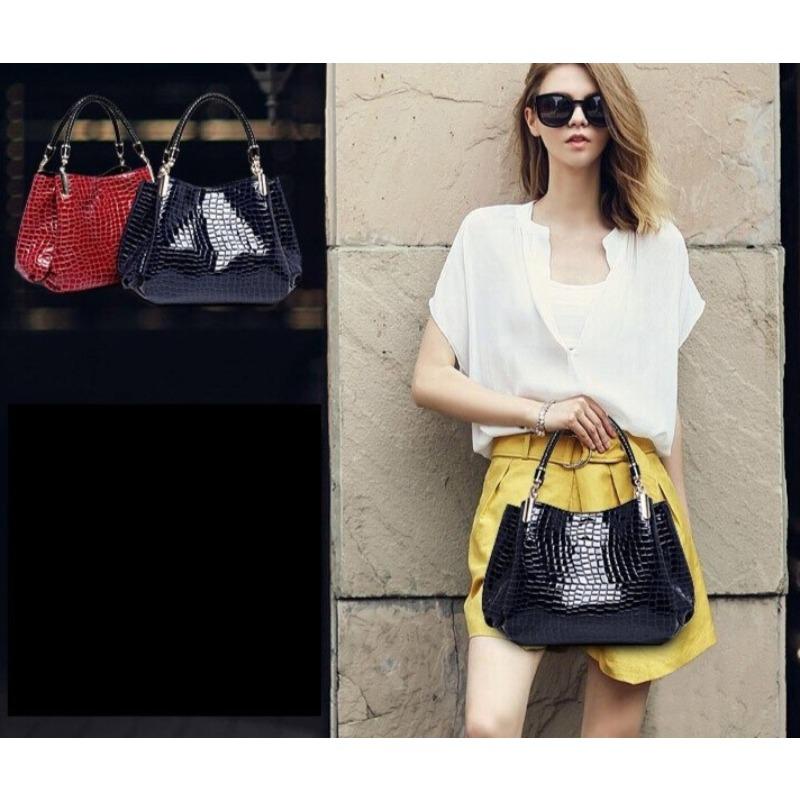 Ženy Crocodile Pu Leather Messenger Tašky Veľkokapacitné Dámske Tašky Kabelky Dámske Neformálne Totes Taška Dámska taška cez rameno