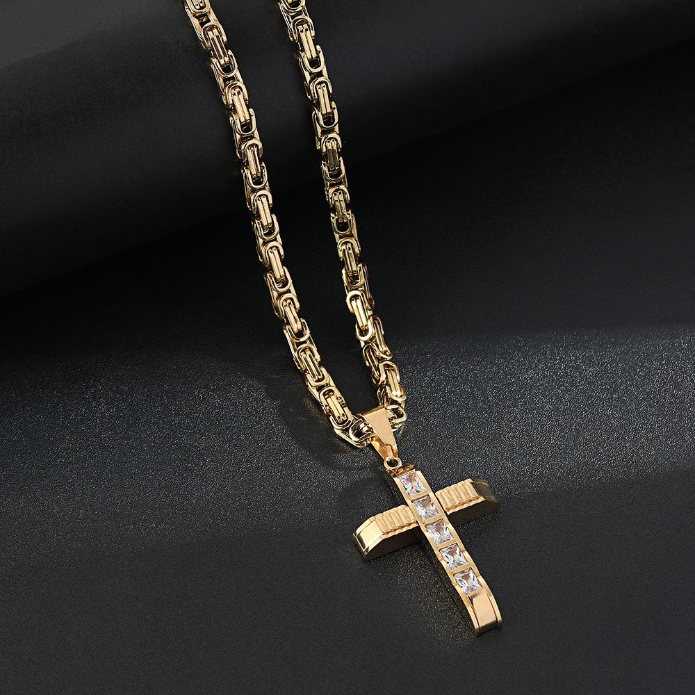

Cross Necklace Male and Female Personality Couple Accessories Collarbone Chain Fashion Punk Style Necklace Accessories золотий