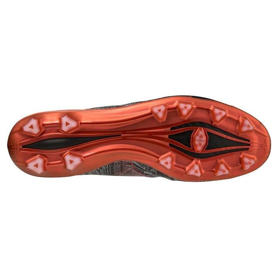 Mizuno Alpha SR4 Round Toe Lace-Up FG (Rubber Long Studs) Slip-Resistant Durable Soccer Shoes Men Soccer Shoes Red Black P1GA239904