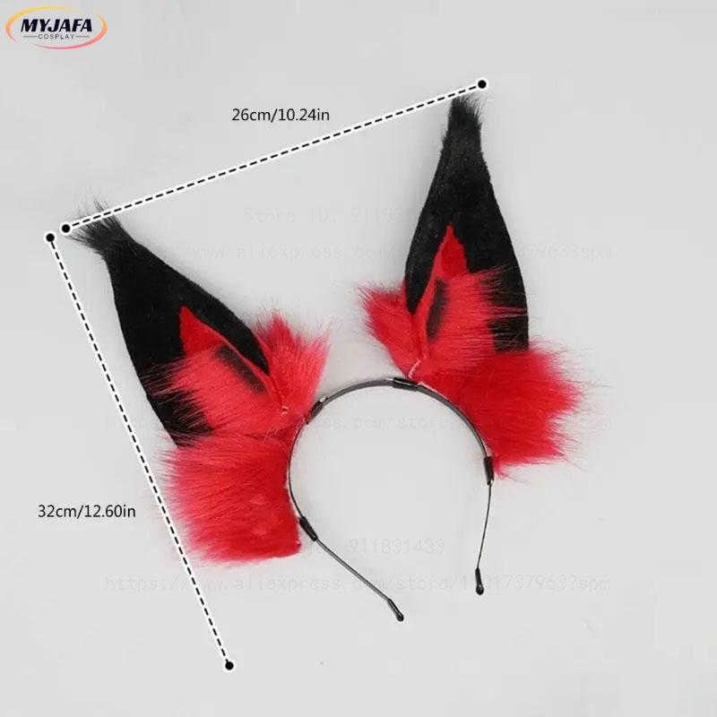 High Quality Alastor Cosplay Wig Red Black Heat Resistant Synthetic Hair Anime Cosplay Wigs + Wig Cap