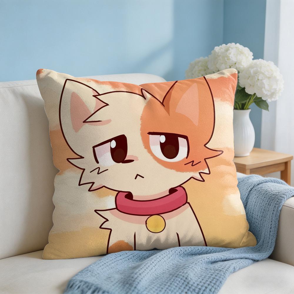 BBoykisser Silly Cat Cute Cushion Cover Square Pillow Bedroom Sofa Leisure Comfort Living Room Home Decoration X