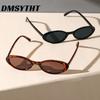Non-polarized 2PCS Vintage Oval Sunglasses Women Small Sun Glasses Fashion Retro Men Leopard Sun Glasses